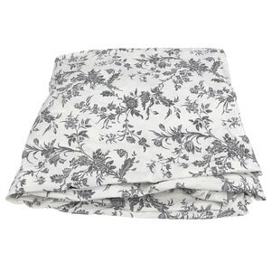 IKEA Alvine Kvist Duvet Cover White Dark Gray Floral Toile Cotton Full Queen